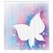 Ambesonne Butterfly Shower Curtain, Abstract Floral White Butterfly Silhouette on a Spring Meadow Print, Cloth Fabric Bathroom Decor Set with Hooks, 69" W x 84" L, White Pink